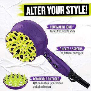 BedHead Green and Purple Styling Tool